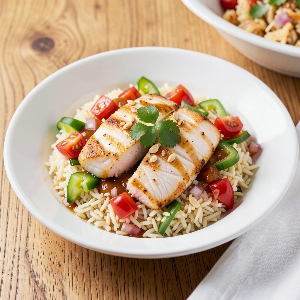 African Fish and Rice Recipe: Tomato-Pepper Stew with Fluffy Jasmine Grains