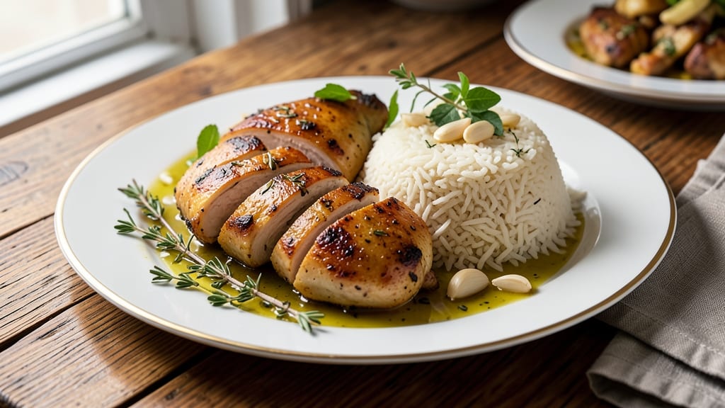 Chicken Breast and Rice Recipe: Juicy Chicken Over Fluffy Garlic Basmati