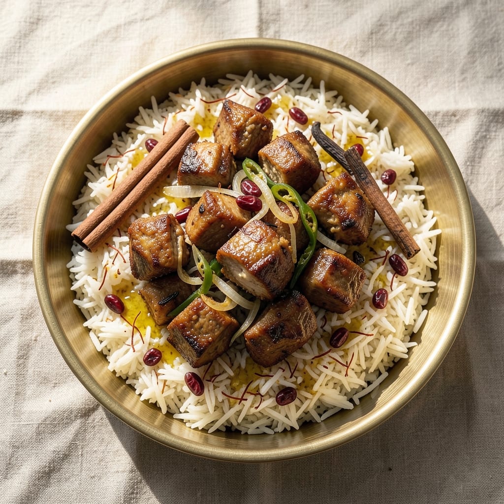 Ambemohar Rice Recipe: Saffron-Kissed Lamb and Barberry Crunch