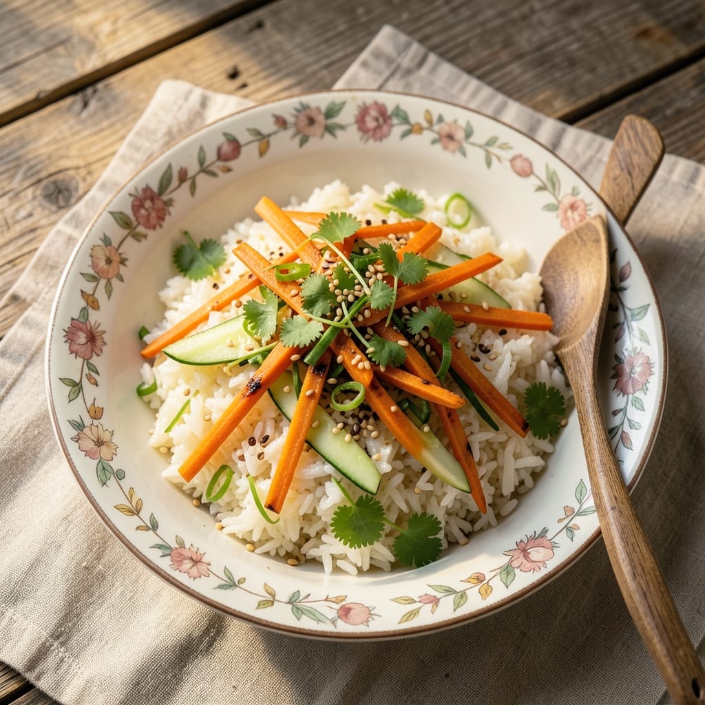 Asian Rice Salad Recipe: Crunchy Noodle Fusion with Lime-Zing Dressing