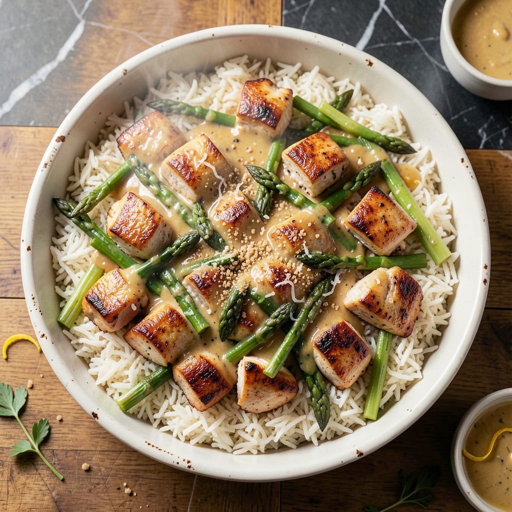 Asparagus Chicken and Rice Casserole Recipe: Golden Crust, Tender Bites in One Bake