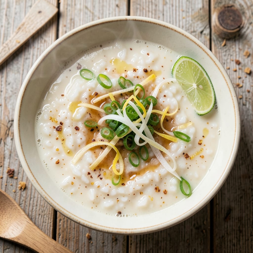 Asian Rice Soup Recipe: Fragrant Ginger-Lime Broth with Silky Rice