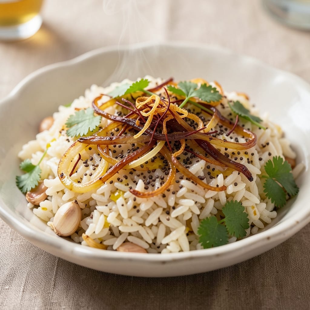 Asian Rice Pilaf Recipe: Fragrant Saffron and Toasted Cumin Crunch Fusion