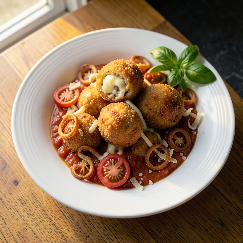 Arancini Rice Recipe: Crispy Fried Balls with Melty Mozzarella Hearts