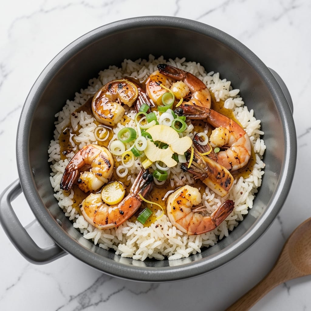 Asian Rice Cooker Recipe: One-Pan Fragrant Jasmine with Charred Shrimp