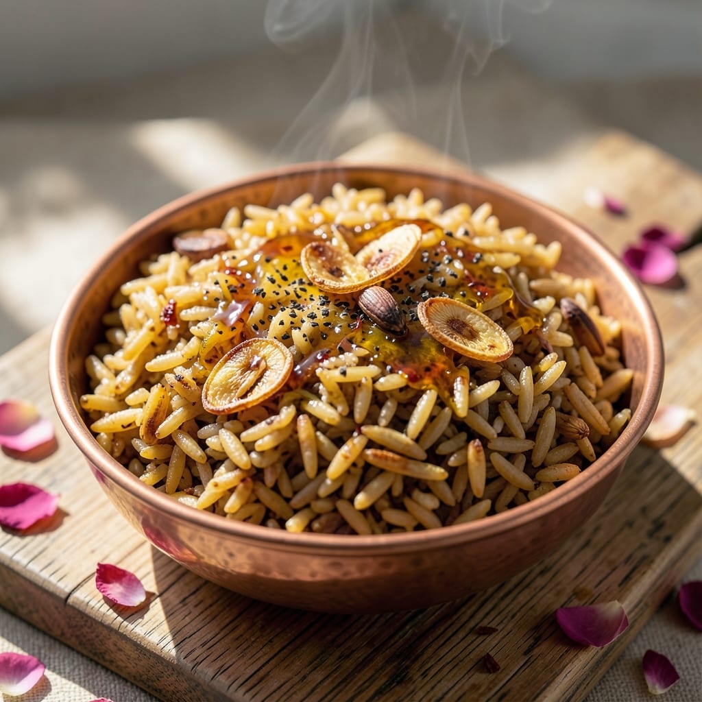 Afghani Brown Rice Recipe: Golden Saffron and Cardamom Spice Harmony