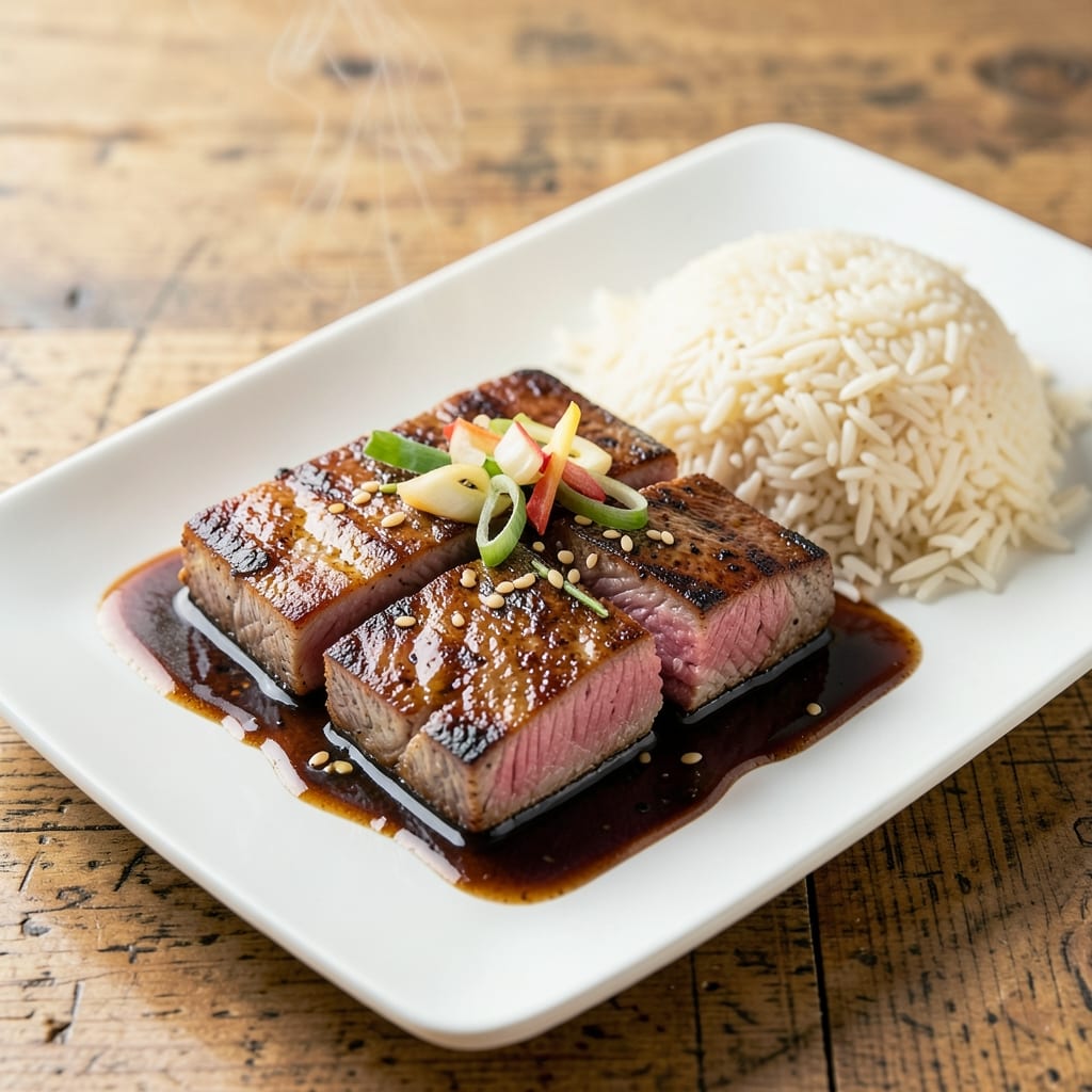 Asian Tuna Steak Recipe With Rice: Sear-Smoked Flavor Over Fragrant Jasmine Basmati