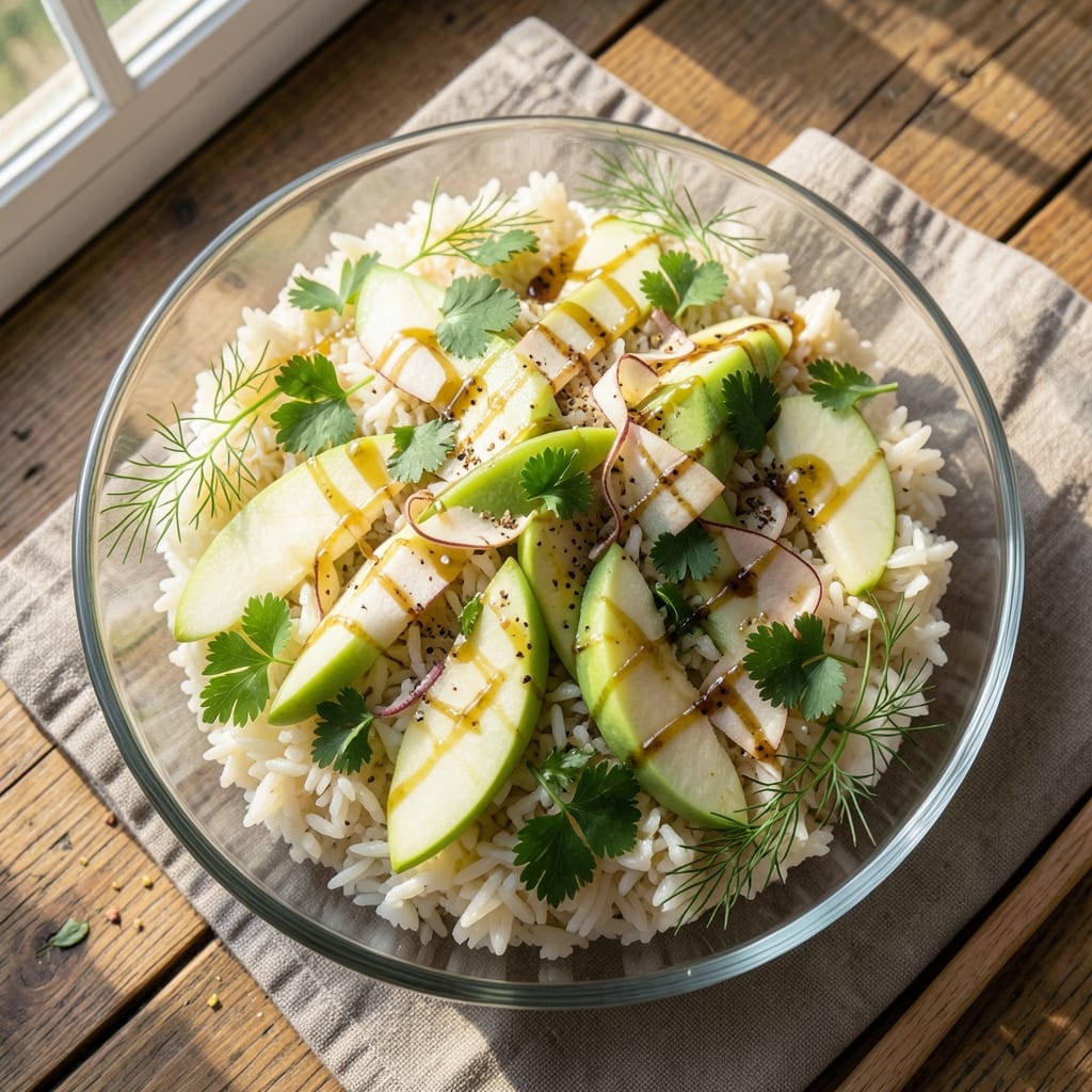 Apple Rice Salad Recipe: Crunchy Apple and Herbed Vinaigrette Harmony