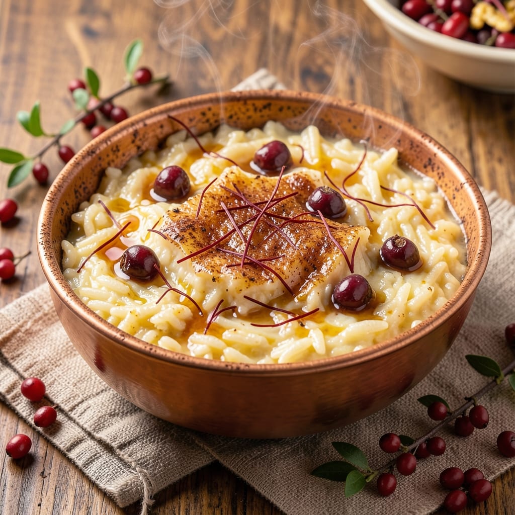 Armenian Rice Pudding Recipe: Saffron-Kissed Barberry Crunch Delight