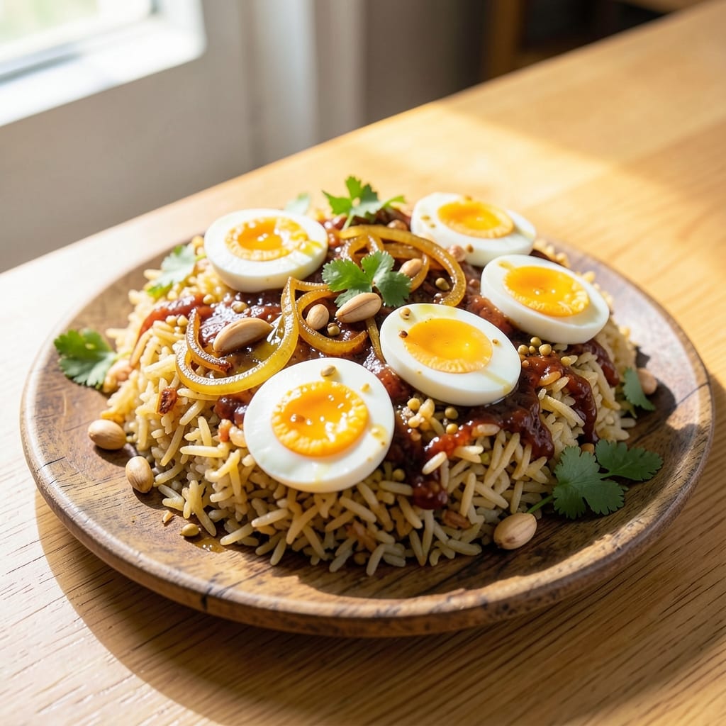 Andhra Egg Fried Rice Recipe: Spicy Tamarind and Mustard Seed Crunch