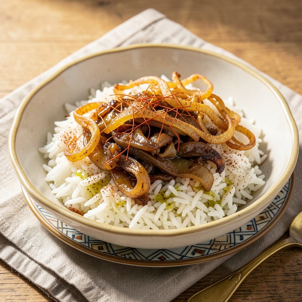 Arabic Oriental Rice Recipe: Golden Spice-Layered Basmati with Crispy Bottom