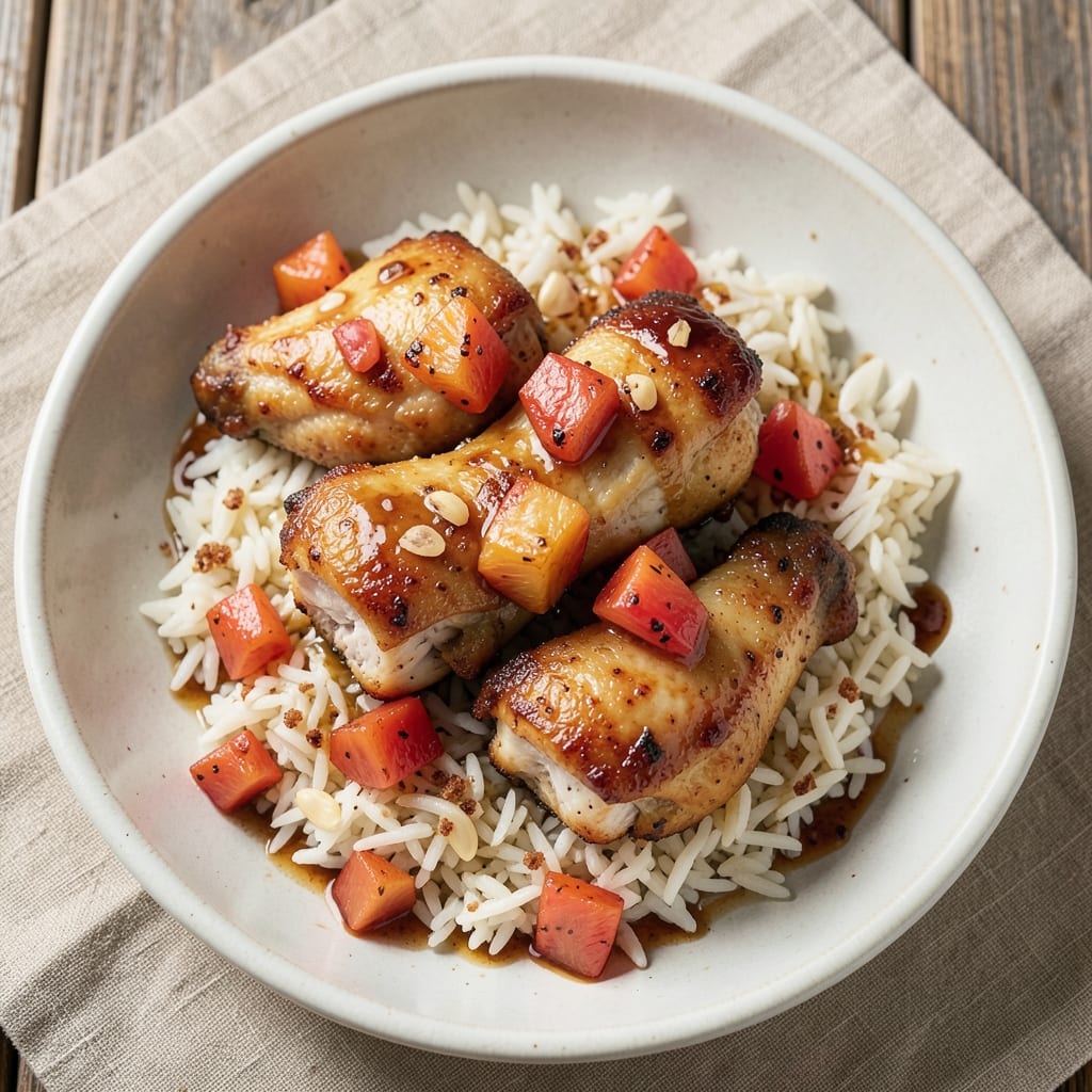 Air Fryer Pineapple Chicken and Rice Recipe: Caramelized Glaze Meets Crispy Rice
